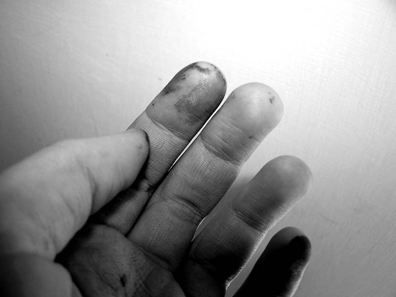 Photo of dirty hand
